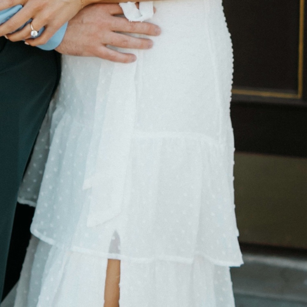 Lulus Dear To My Heart White Swiss Dot Tiered Ruffled Midi Dress - Picture 5 of 5